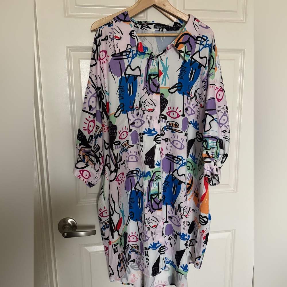 SHEFIT Multicolor Abstract Print Dress